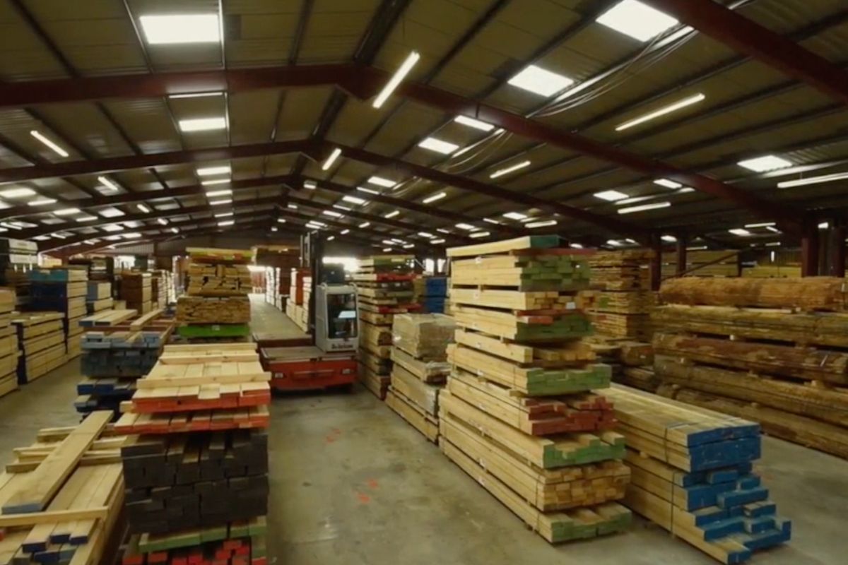 Stacks of hardwood timber at Duffield Timber yard