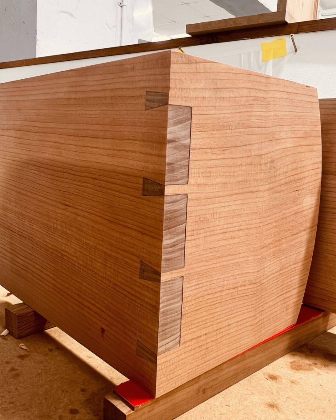 Hand-cut dovetail joinery by a Designer Maker student