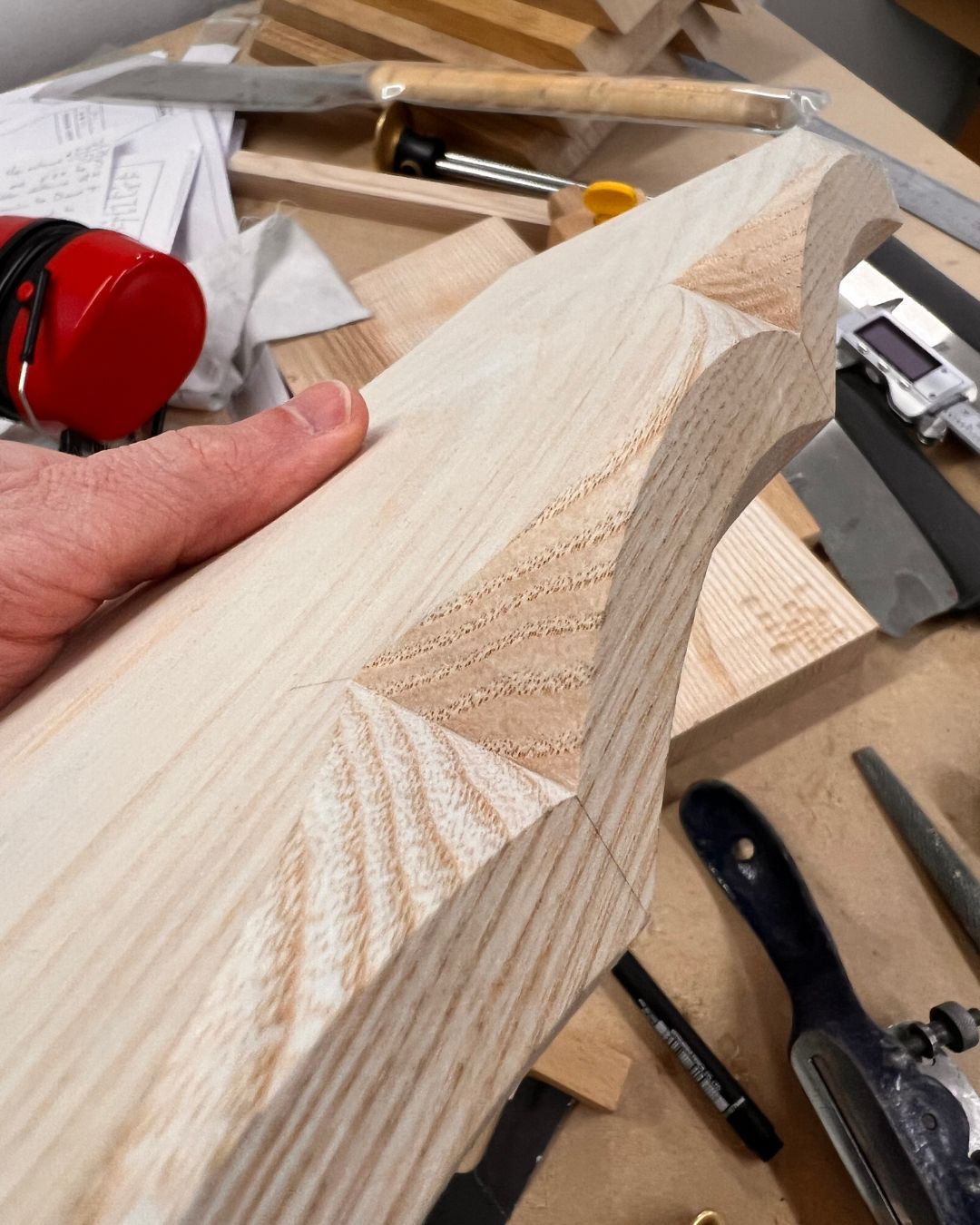 Student hand-shaping exercise exploring curved profiles
