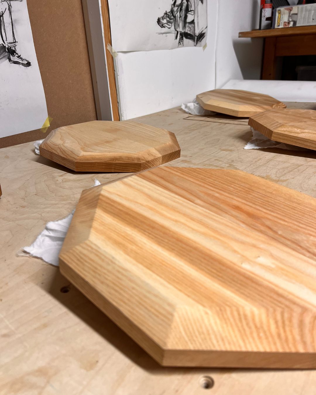 Octagonal breadboard project during the five-day introduction course