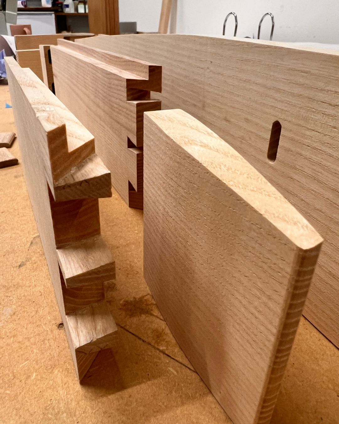 Timber components for a student's Wall Hanging Cabinet